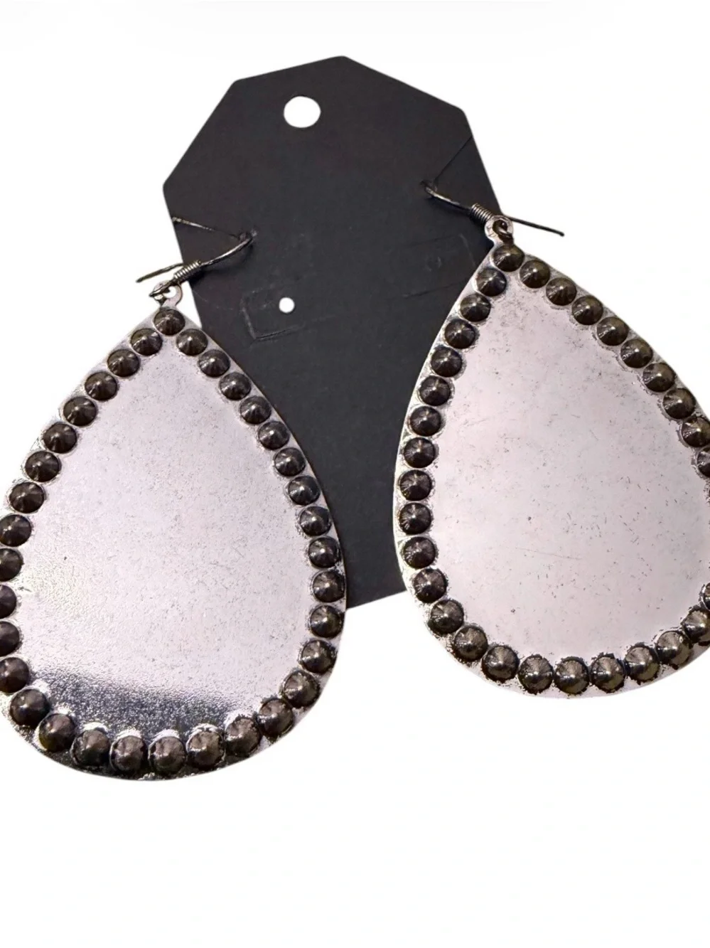 Teardrop Baseball Tongue Statement Earrings - Light Blue
